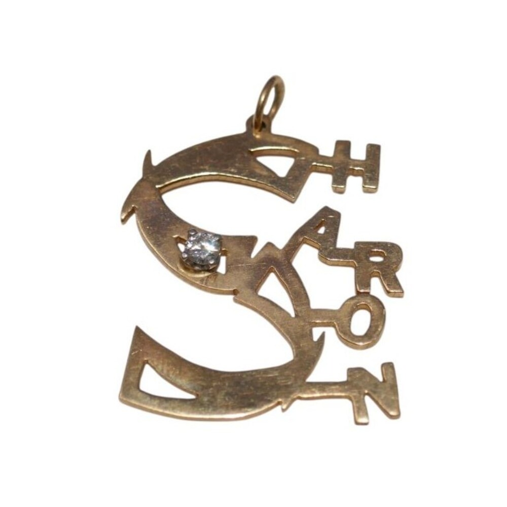 14K Yellow Gold Sharon Pendant with Diamond Accent